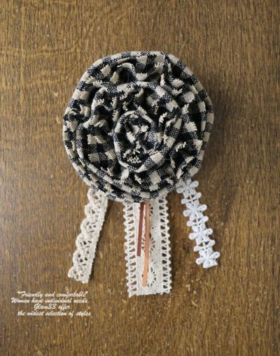 clover　ギンガムコサージュ