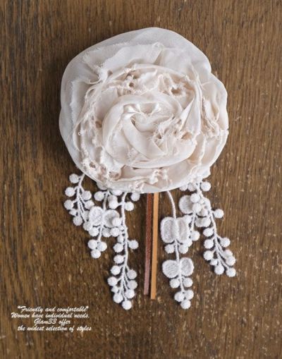 clover　紅茶染めコサージュ3