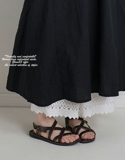綿麻レーヨンレース付きペチパンツ 　7033