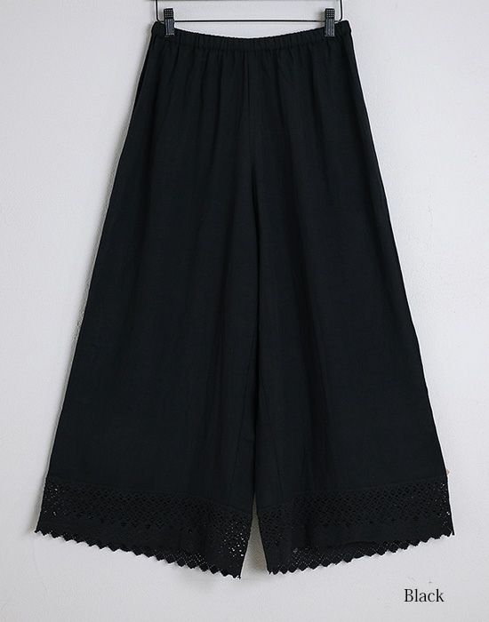 ネストローブ　レース　ペチパンツ　ブラック系 ペチパンツレース ロング コーデ 見せるペチパンツ レースパンツ