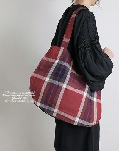 TUTIE　ツチエ　0621at-29023 マドラスチェックマルシェバッグ