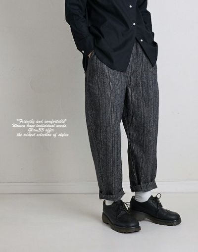 【セール】 AFFINITE&BELL  アフィニテアンドベル 　0112200　ウール混テーパードパンツ　 レディース　　ゆるパンツ　　ゆったりパンツ