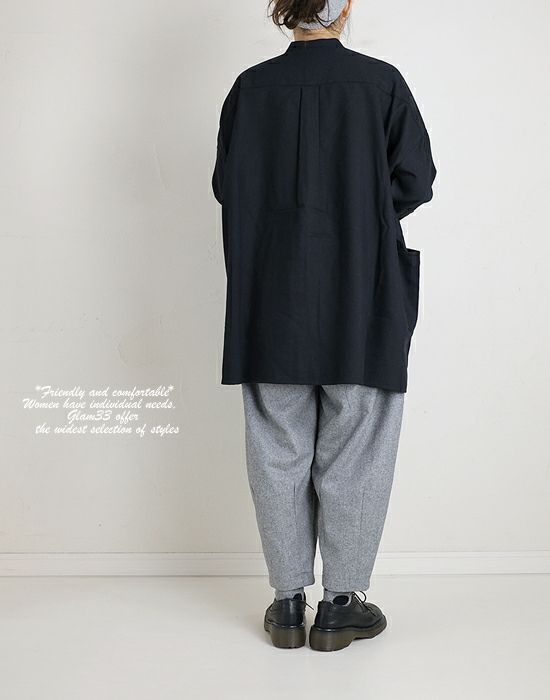 heavenly ヘブンリー ウールコットンリネンサイドポケットシャツチュニック heavenly ヘブンリー ウールコットンリネンサイドポケットシャツ
