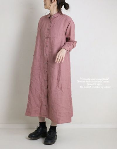 【セール】heavenly　ヘブンリー　2248012  　リネンシャツワンピース