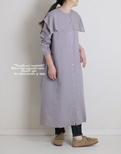 Sorte cuff 　ソルテカフ　223HF17  レーヨンリネンヨークレイヤードワンピース