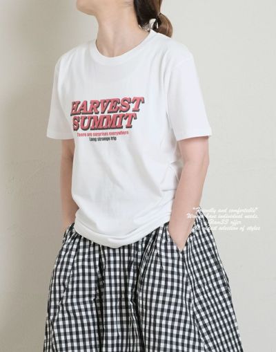 AFFINITE&BELL　アフィニテアンドベル　　0101220　プリントロゴ半袖Tシャツ-HARVEST　半袖Tee