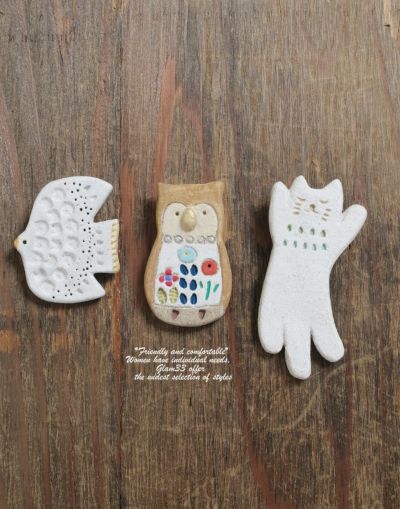 Tone　to-307/300/301  鳥/フクロウ/しろねこ　ブローチ　プレゼント　ギフト　アクセサリー　ファッション小物