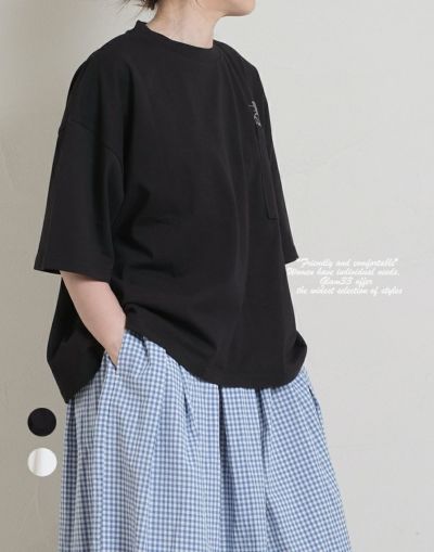 COLORK 　カラック　　ポケット刺繍ドルマン半袖Tee　　　1321275/1321276