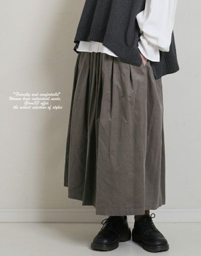   blue willow　ブルーウィロー  　細コーデュロイタックプリーツスカート　　　13440