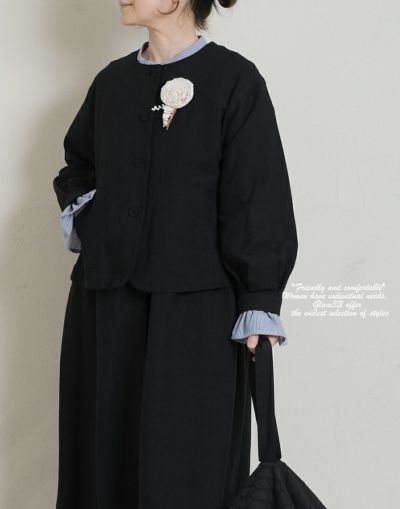 blue willow ブルーウィロー　  コットンリネンドビーノーカラージャケット   01esp17011 