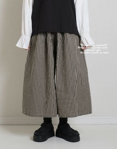 CUORE STORE　クオーレストア　ストライプガウチョパンツ　5522007