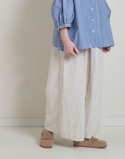 CUORE STORE クオーレストア 綿麻ワイドキュロットパンツ 5522005