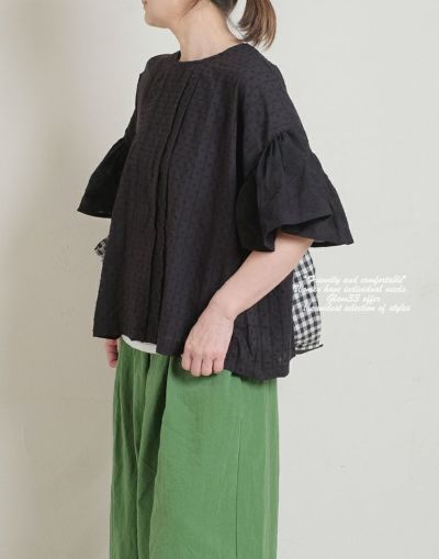 COLORK 　カラック　　ドビー刺繍フリル袖プルオーバー　　　　114913