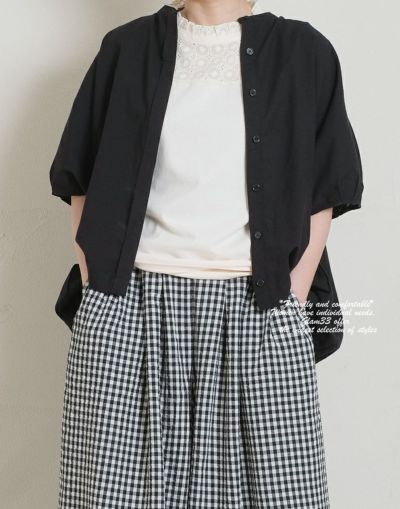 スカラップ刺繍+襟フリルインナー タンクトップ　　　　250422
