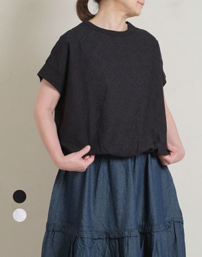 CUORE STORE  クオーレストア 　レースバルーンTシャツ　　　　　5541008