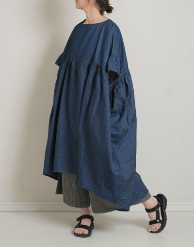 Sorte cuff ソルテカフ デニムワイドギャザーワンピース 525hf54