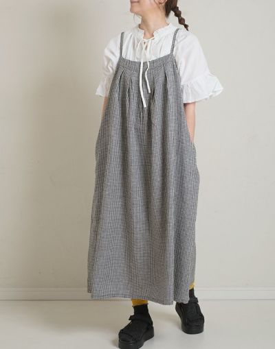 blue willow ブルーウィロー  　コットンリネンリボンキャミワンピース　　　15362
