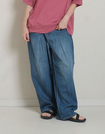 タックワイドストレートデニム　　　　　669A