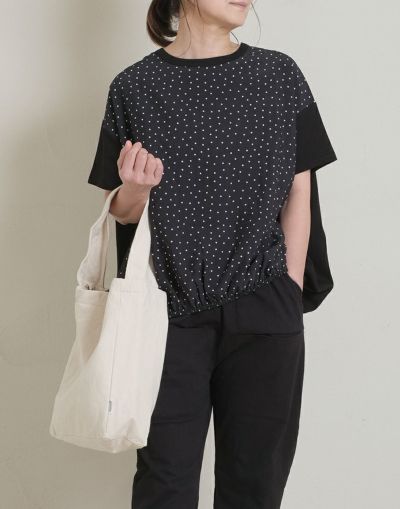 sloe スロウ 　　ドットプリントコクーンプルオーバー　  4104636