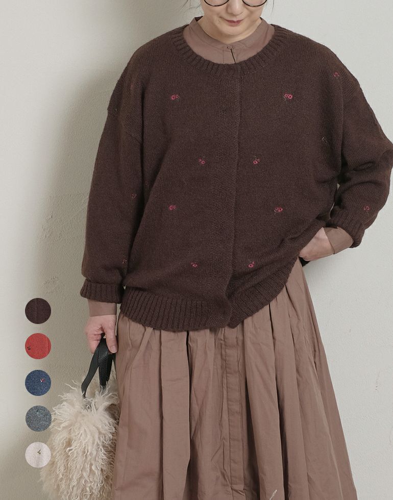 小花刺繍カーディガン 251945 | 【公式】Glam33オンラインショップ
